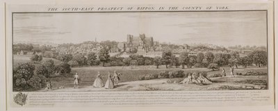 La Perspectiva Sureste de Rippon, 1731-48 de Nathaniel and Samuel Buck
